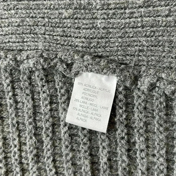 Kontatto | Grey chunky knit long cardigan sweater with wool and alpaca - Picture 8 of 13